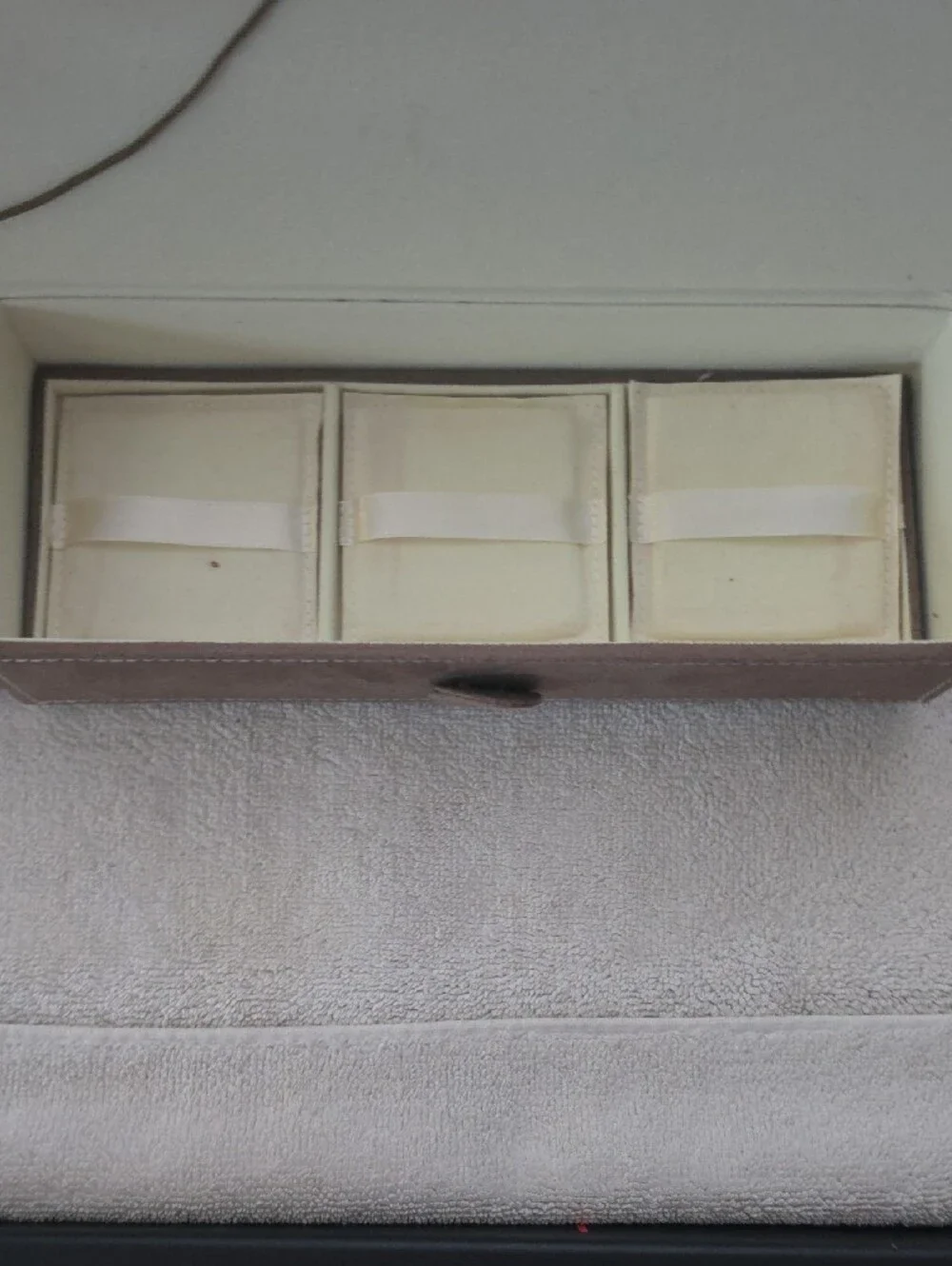 Pandora Taupe Travel Jewelry Case With Inserts.